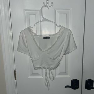 White cropped shirt from Shein, M